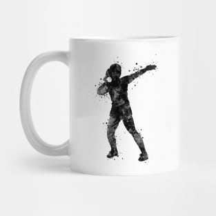 Girl Shot Put Throwing Black and White Mug